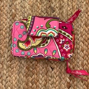 Bright pink Vera Bradley wallet 3 compartments
